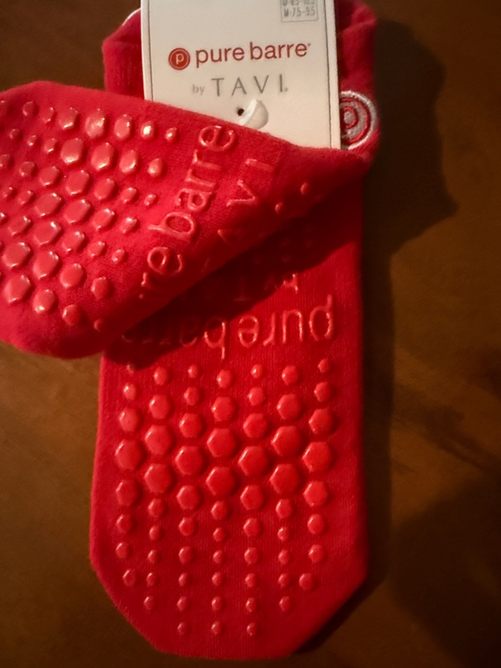 Pure Barre Red Low-Rise Grip Socks - EMPOWER Accent - Picture 2 of 4